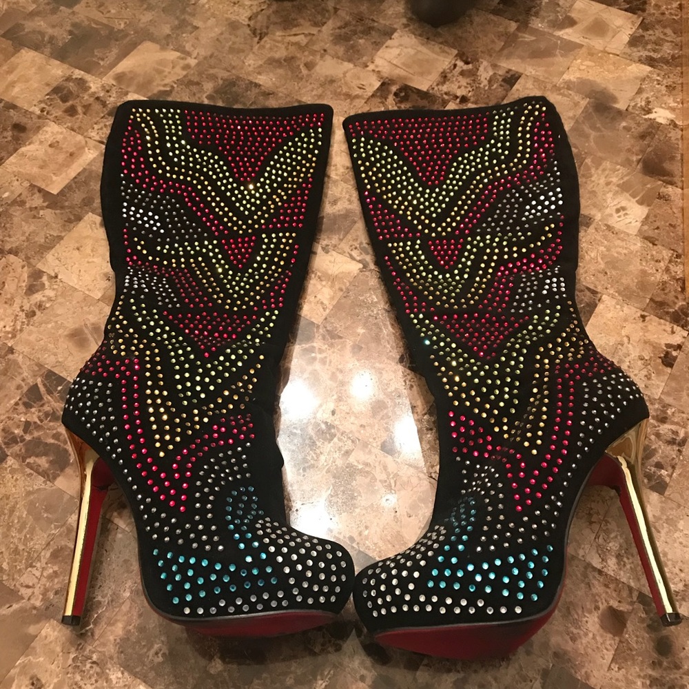 BLING KNEE HIGH DIVA BOOTS 💎💎